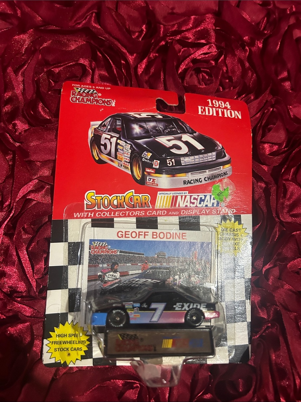 Racing Champions Geoff Bodine #7 Die-Cast Stock Car - Black & Blue